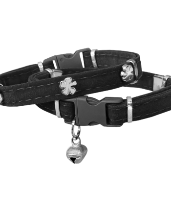Markapet Kadife Kedi Boyun Tasması Yoncalı 20-32 cm Siyah