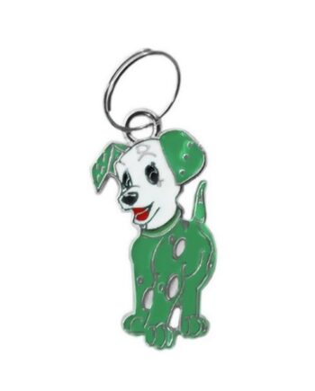 Köpek Tasma Aksesuarı Dalmaçyalı Köpek İsimlik 2.5 cm Yeşil
